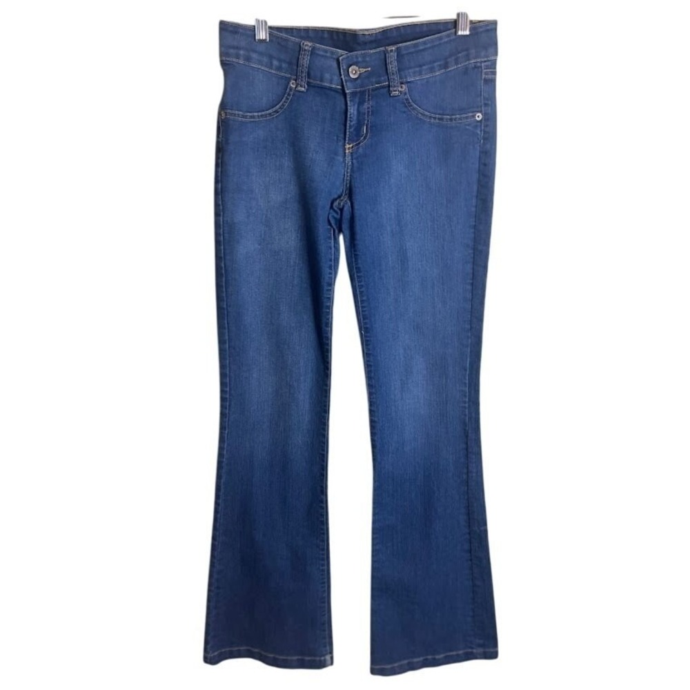 Carmar Bootcut Jeans Womens 28 Blue Excellent Stretch Heart Embroidery